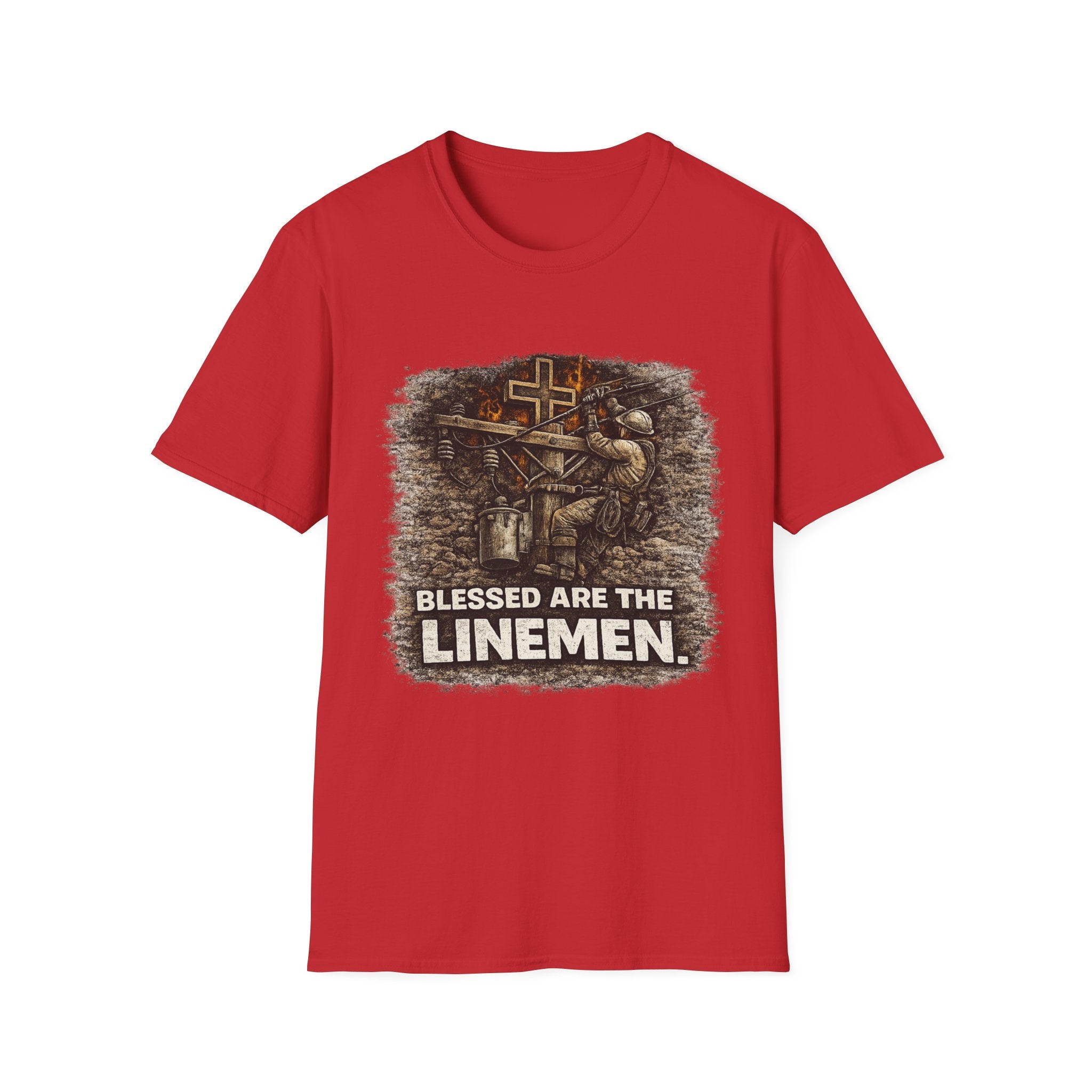 Blessed Are The Linemen T-Shirt — Vintage Lineman Graphic Tee for Utility Workers & Line Crews