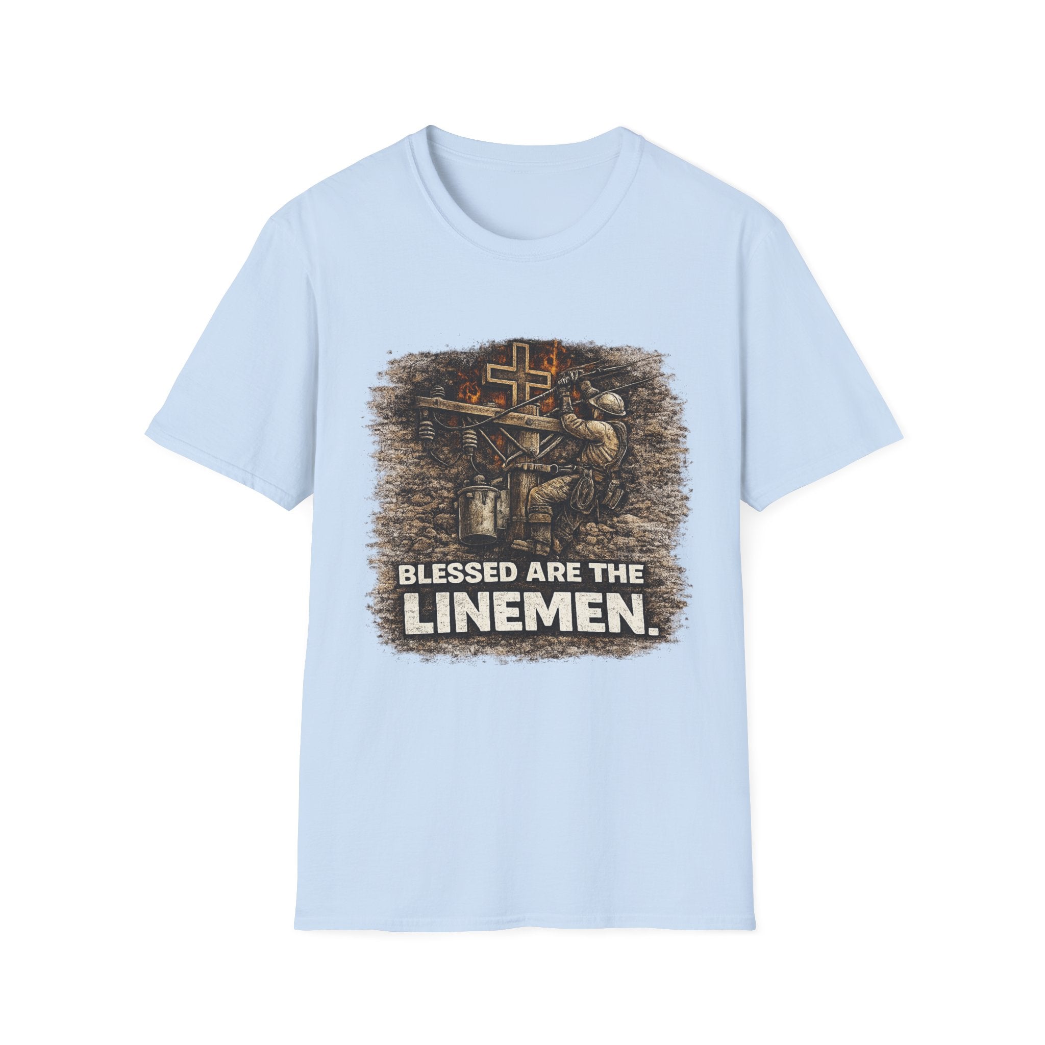 Blessed Are The Linemen T-Shirt — Vintage Lineman Graphic Tee for Utility Workers & Line Crews