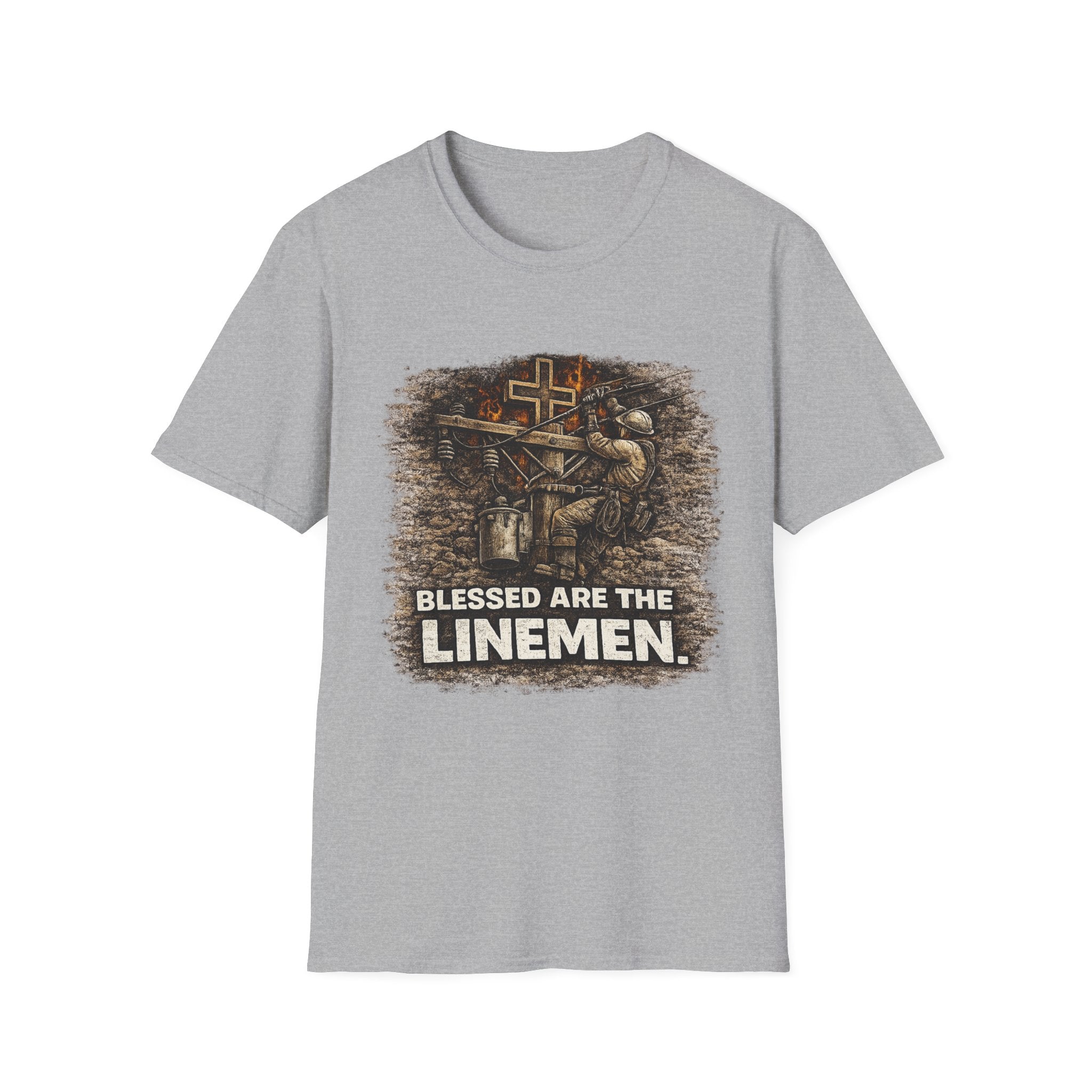 Blessed Are The Linemen T-Shirt — Vintage Lineman Graphic Tee for Utility Workers & Line Crews