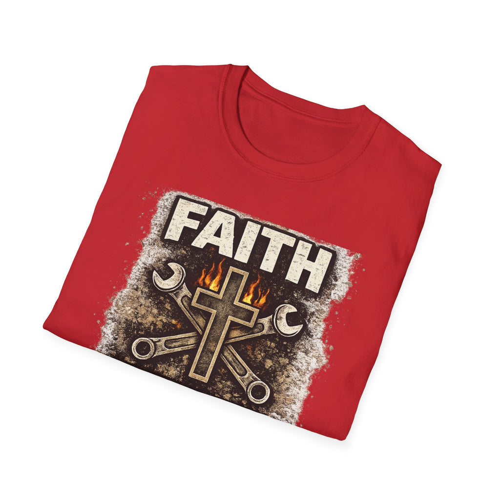 Faith Fueled Work Driven T-Shirt — Christian Mechanic Tool Cross Tee