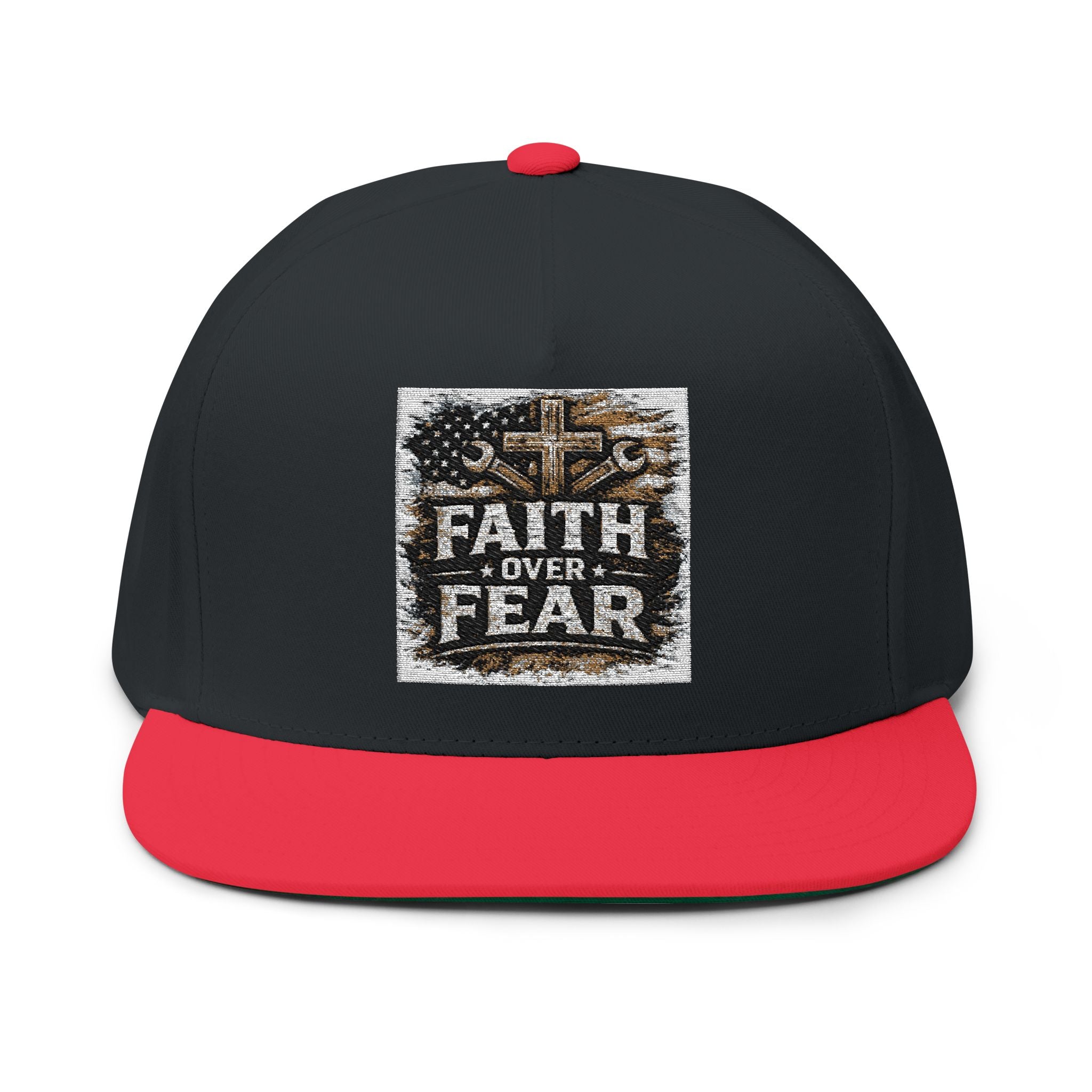 Faith Over Fear Embroidered Flat Bill Cap