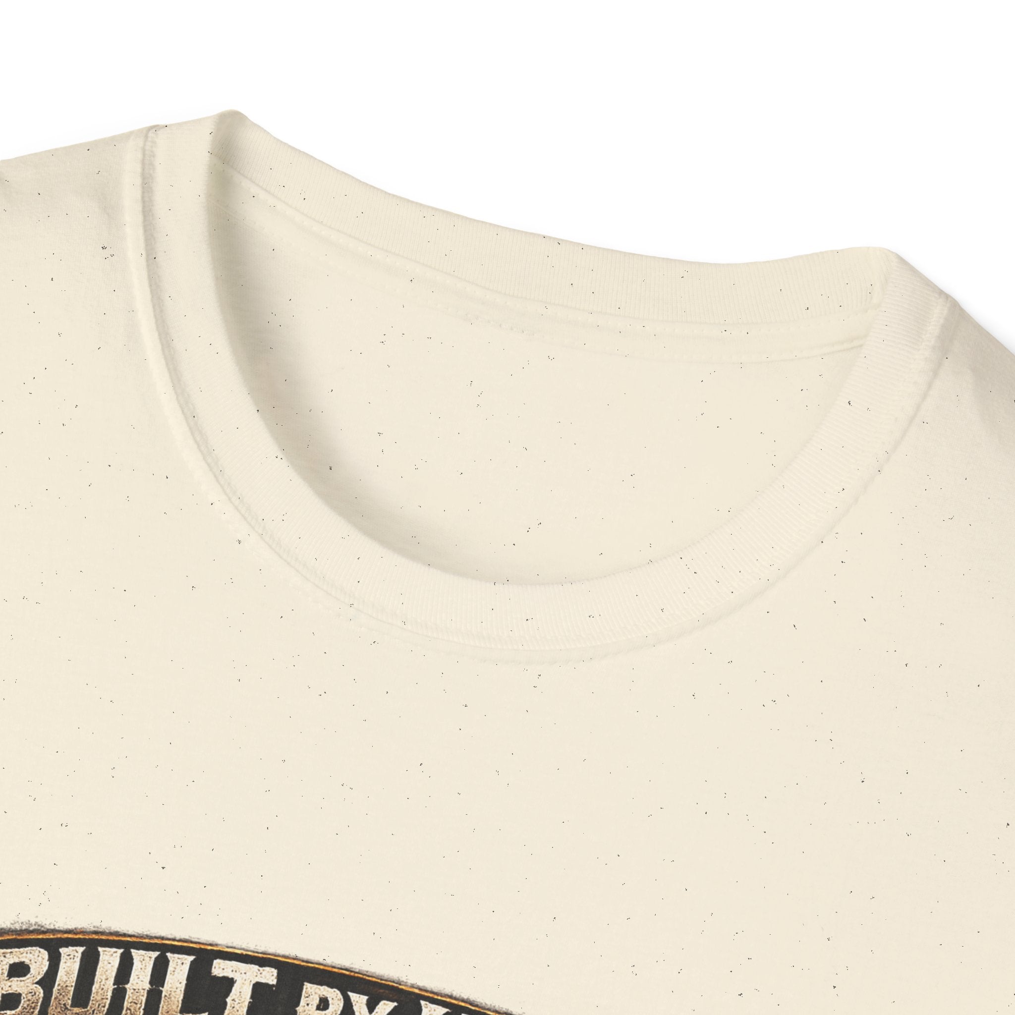 Built by Hand Mechanic T-Shirt – "Built by Hand, Powered by Faith, Home by Courage" Vintage Workshirt