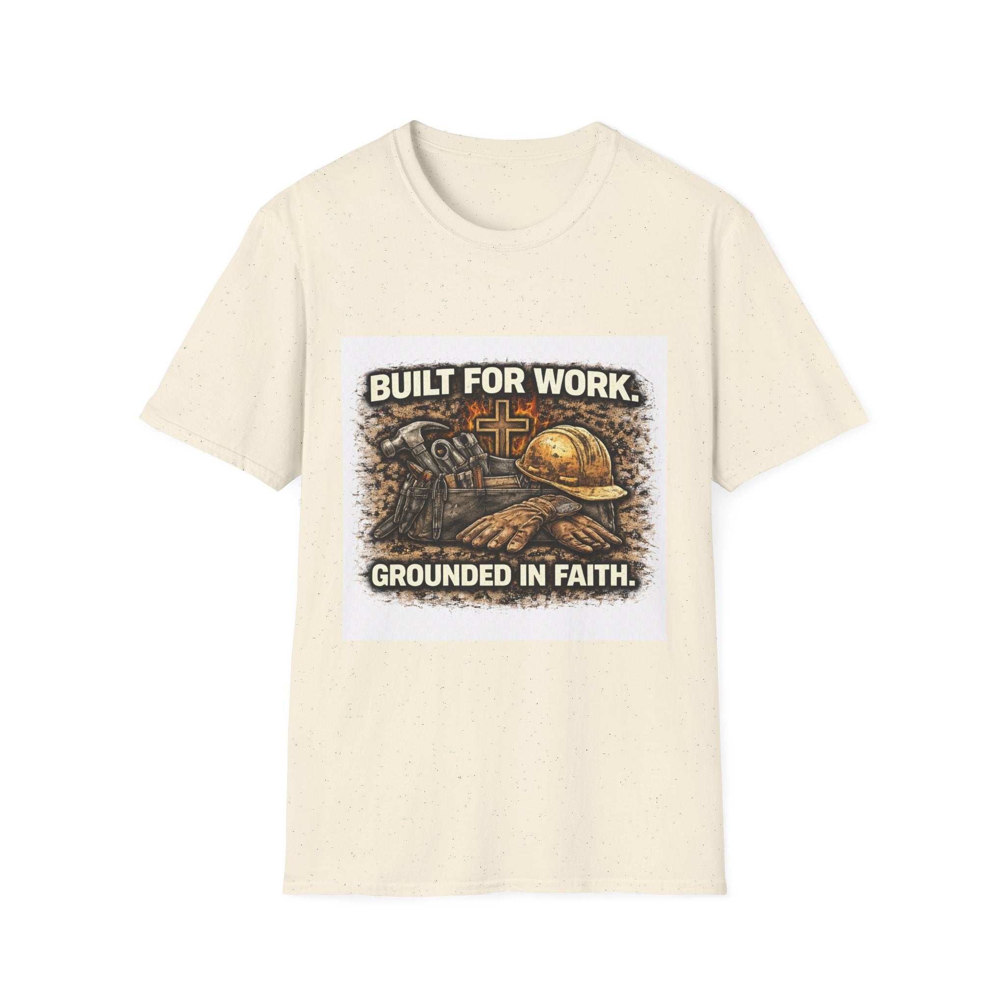 Work Helmet T-Shirt — "Built for Work, Grounded in Faith" Construction Faith Tee