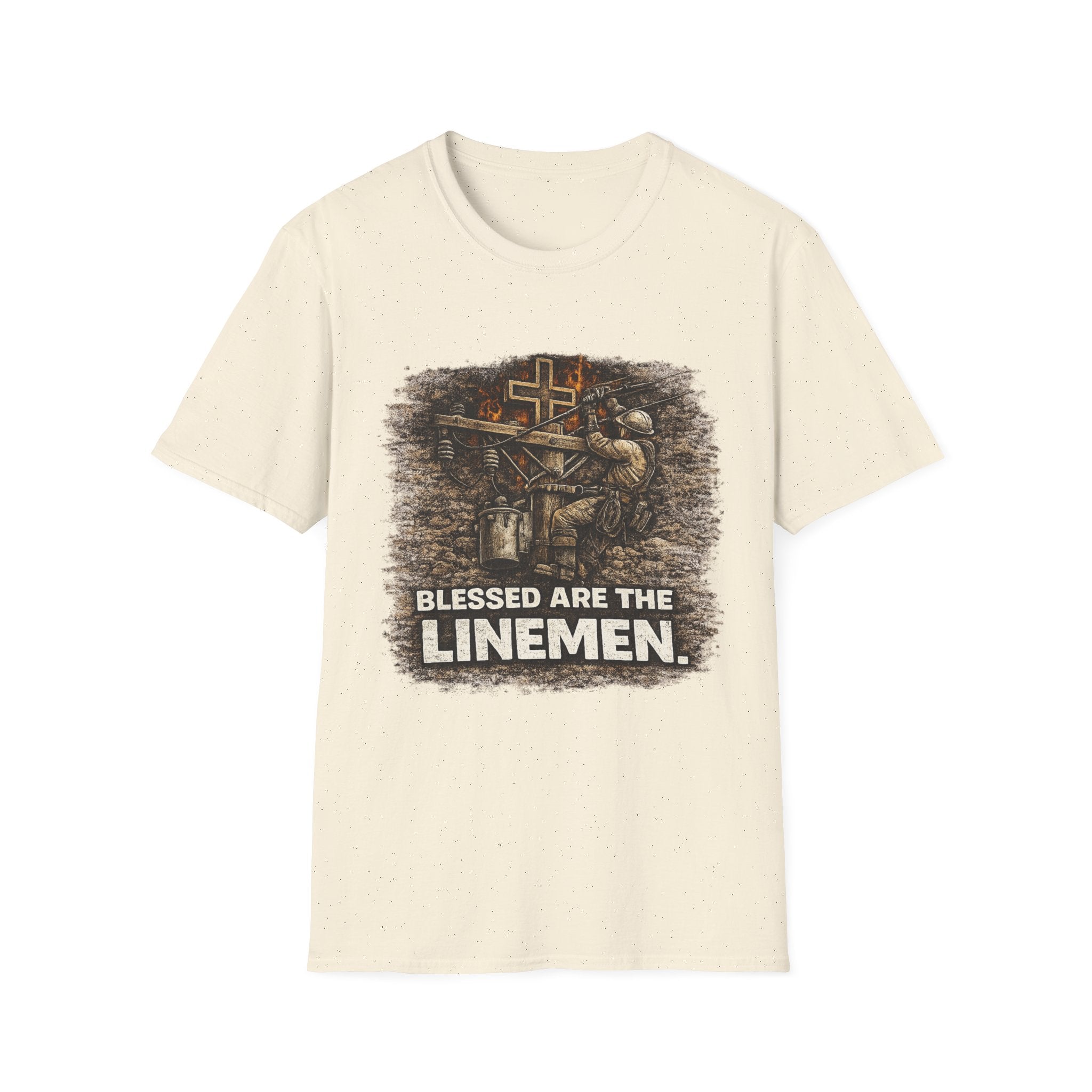 Blessed Are The Linemen T-Shirt — Vintage Lineman Graphic Tee for Utility Workers & Line Crews