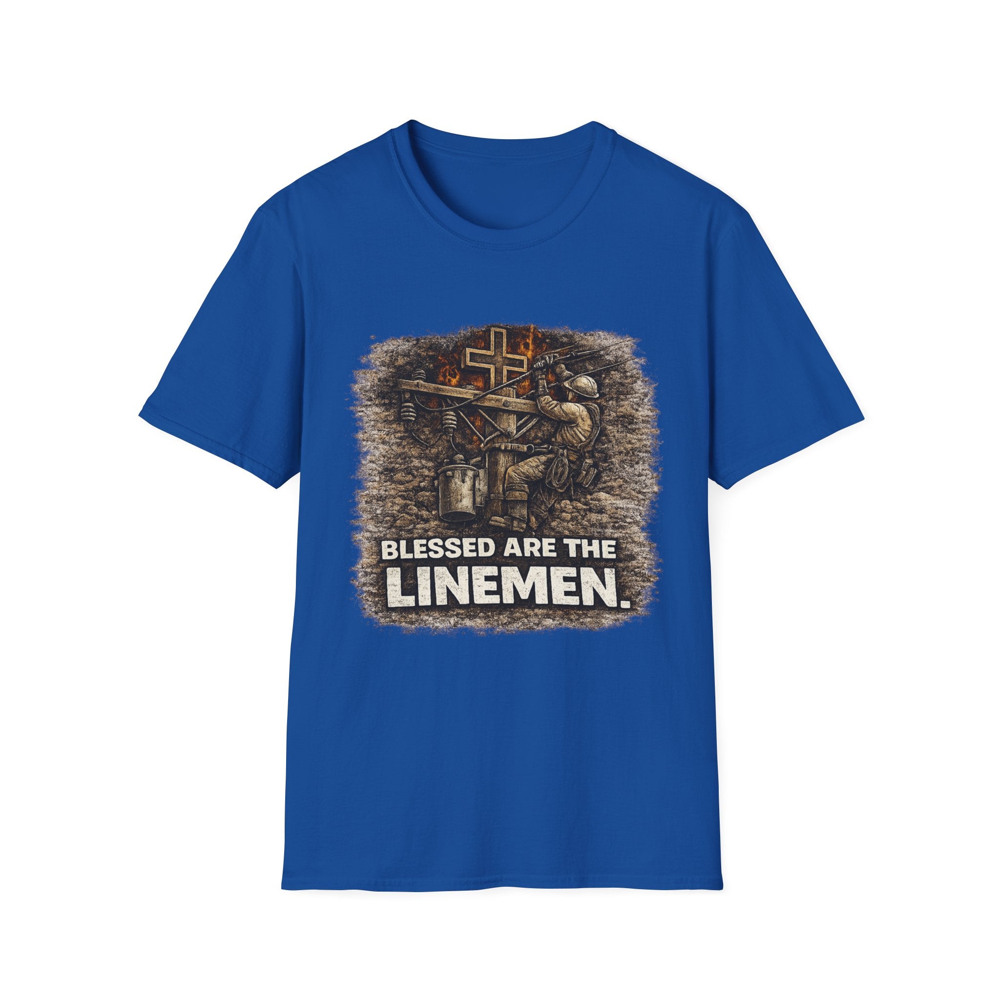 Blessed Are The Linemen T-Shirt — Vintage Lineman Graphic Tee for Utility Workers & Line Crews