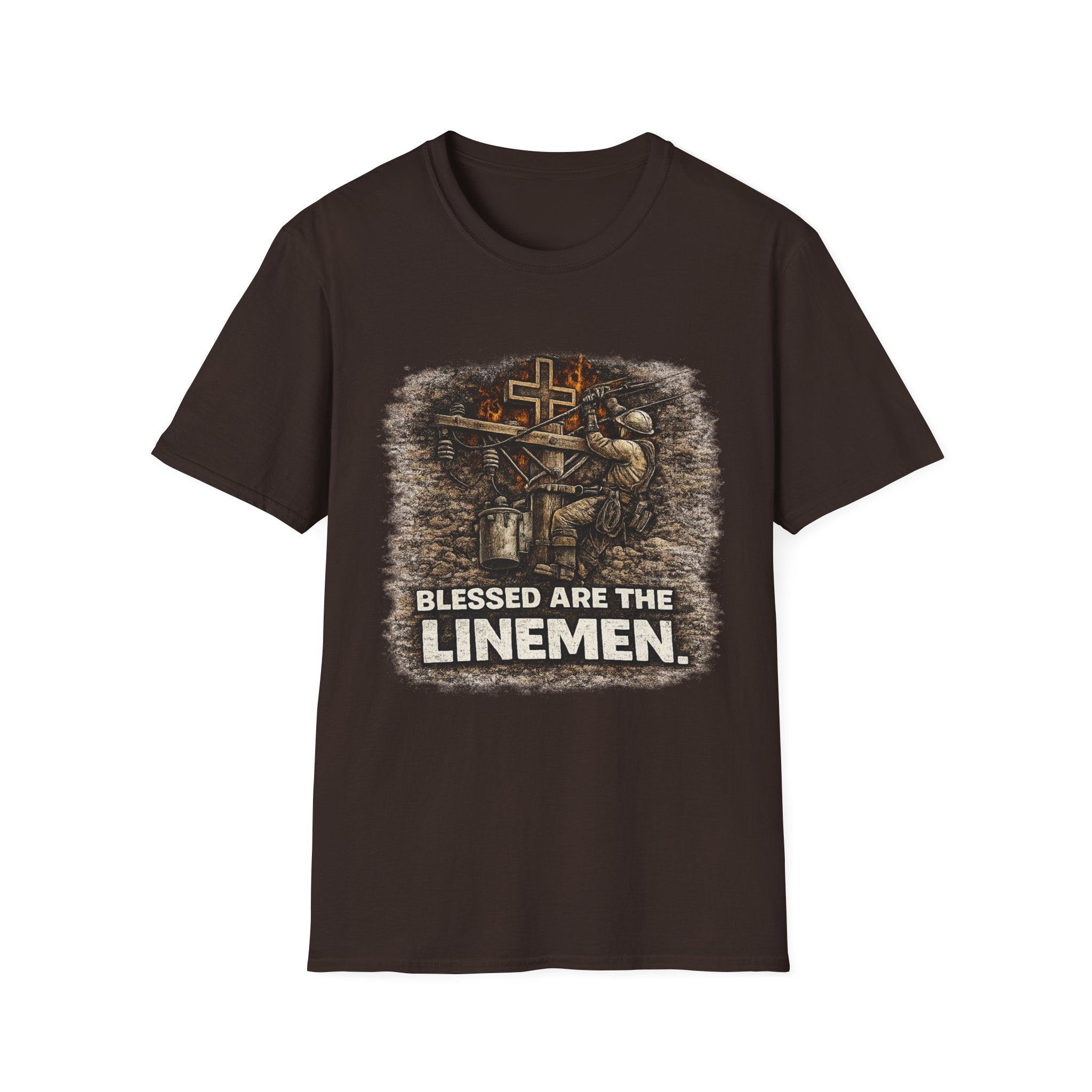 Blessed Are The Linemen T-Shirt — Vintage Lineman Graphic Tee for Utility Workers & Line Crews