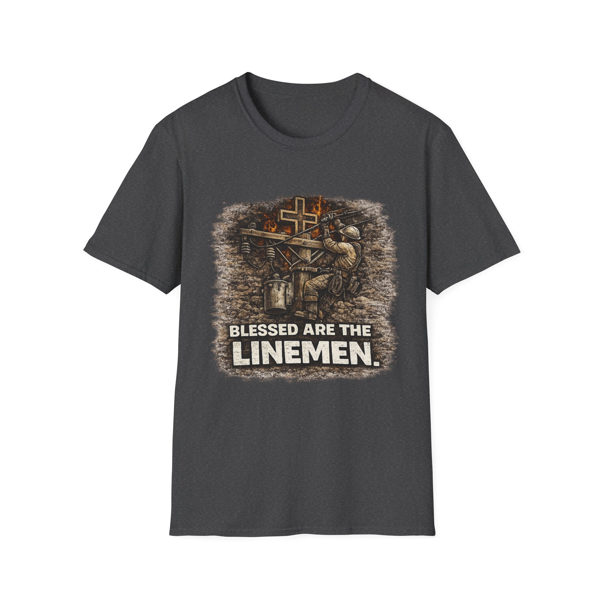 Blessed Are The Linemen T-Shirt — Vintage Lineman Graphic Tee for Utility Workers & Line Crews