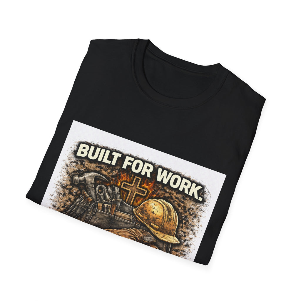 Work Helmet T-Shirt — "Built for Work, Grounded in Faith" Construction Faith Tee