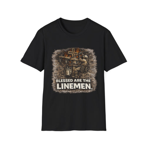 Blessed Are The Linemen T-Shirt — Vintage Lineman Graphic Tee for Utility Workers & Line Crews