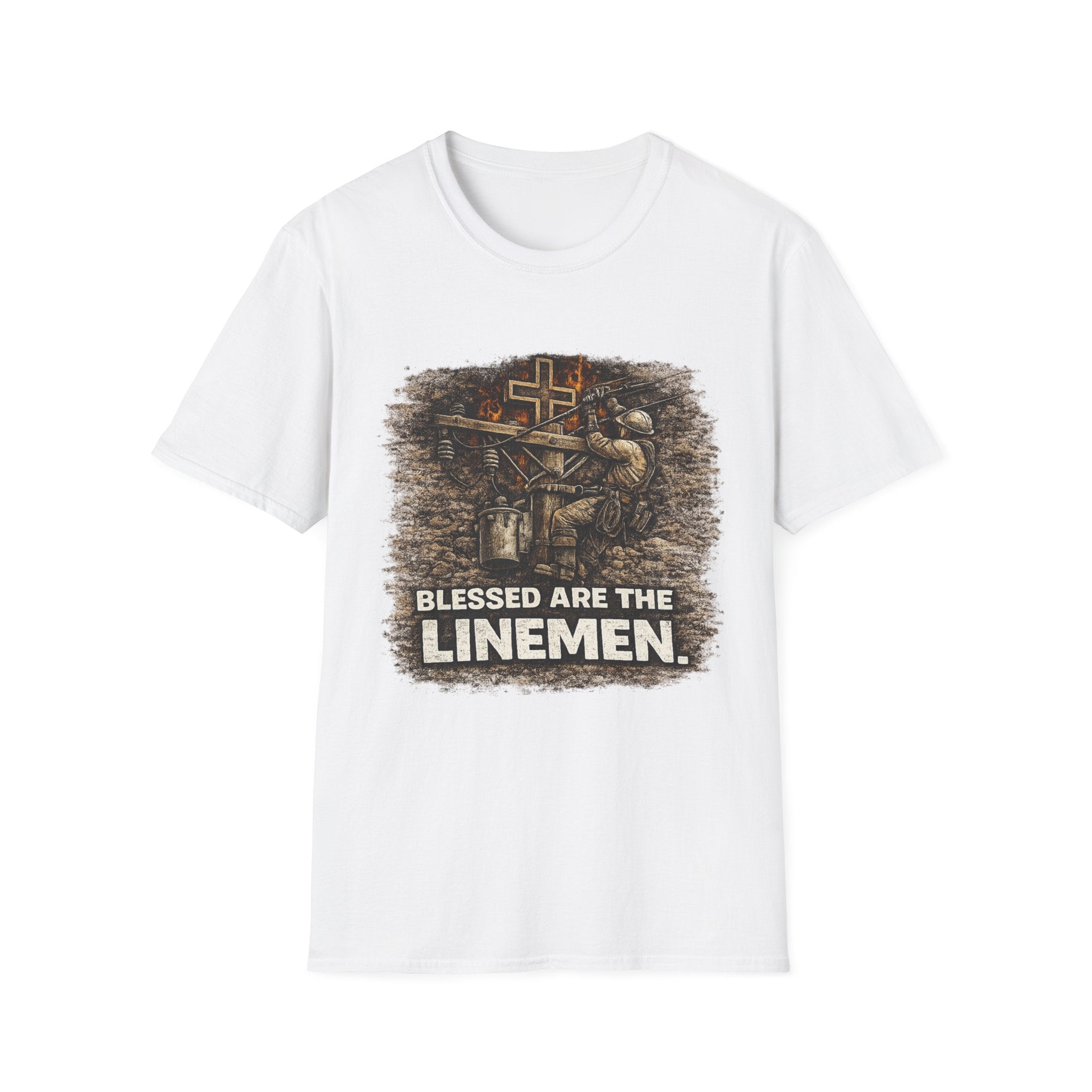Blessed Are The Linemen T-Shirt — Vintage Lineman Graphic Tee for Utility Workers & Line Crews